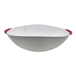 Bol oval din plastic, capacitate 4,5 L, cu mânere laterale și model floral cu trandafiri