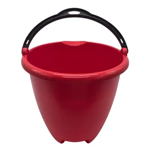 Găleată din Plastic 10 L, cu Mâner pentru Transport, Rezistentă și Practică, pentru Curățenie și Uz Casnic, Roșie