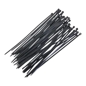 Coliere plastic negre 3.6x200 mm set 40 buc, bride cablu rezistente pentru organizare si fixare