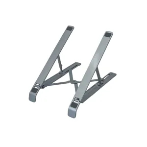 Suport Laptop Reglabil din Aluminiu – Design Pliabil, Stabil și Portabil, Compatibil Universal, Gri Metalizat