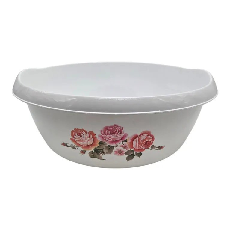 Bol Rotund din Plastic, Model Trandafiri, Capacitate 6,5 L