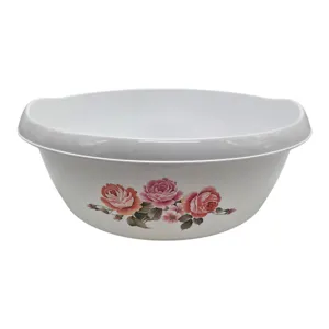 Bol Rotund din Plastic, Model Trandafiri, Capacitate 6,5 L