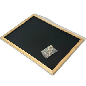 Tabla Neagra 30x40 cm cu Rama Lemn Natur, Ideala pentru Scris cu Creta, Mesaje si Desene Creative