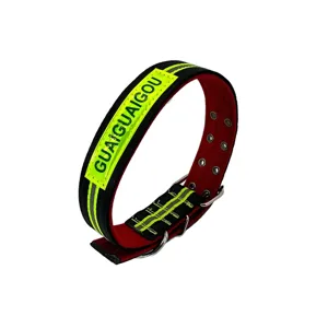 Zgarda Caine Rosie – Latime 5 cm, Cu Benzi Reflectorizante, Ajustabila si Rezistenta