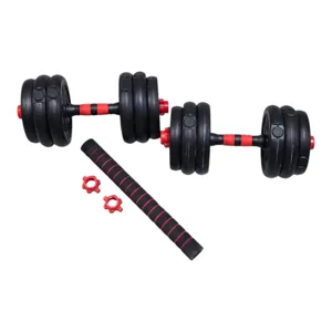Set Haltere Reglabile 15 kg cu Bară de Conectare, Gantere Multifuncționale pentru Antrenament Acasă, Fitness și Forță
