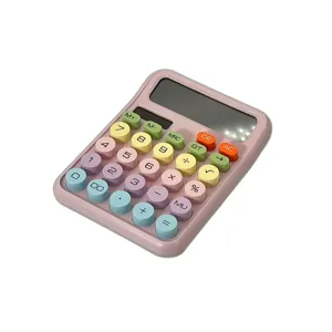 Calculator Mare de Birou cu Taste Rotunde – Display Clar, Culori Pastelate, Ideal pentru Birou și Acasă