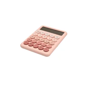 Calculator de Birou cu Ecran LCD, Taste Rotunde și Funcții de Calcul, Disponibil în Mai Multe Culori