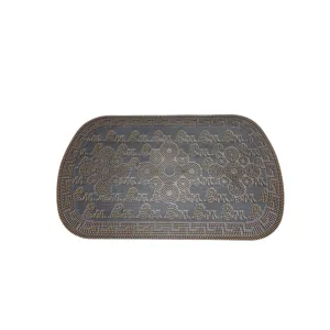 Covoraș de Intrare Antiderapant 47 × 75 cm pentru Ușă, Interior și Exterior, Model Decorativ