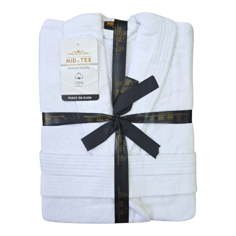 HALAT DE BAIE ALB BUMBAC100% 380GR 2XL 19073HA2XL MID