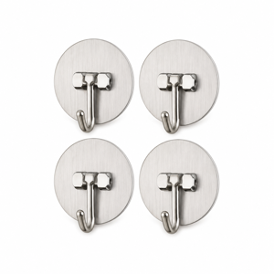 Cuier Autoadeziv Inox 4PCS pentru Baie și Bucătărie, Suport Perete Rezistent 3KG