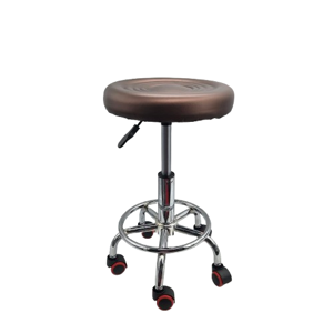 Scaun Rotativ Reglabil cu Roți Maro  60cm – Design Ergonomic, Înălțime Ajustabilă, Bază Stabilă 360°, Tapițerie Confortabilă, Ideal pentru Birou, Salon sau Spațiu Comercial