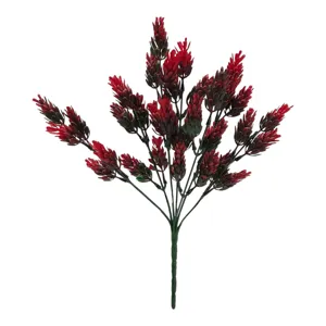 FLOARE ARTIFICIALĂ DECORATIVĂ ROȘIE CU RAMURI ȘI MUGURI, PLANTĂ ORNAMENTALĂ PENTRU ARANJAMENTE FLORALE, VAZE ȘI DECOR INTERIOR