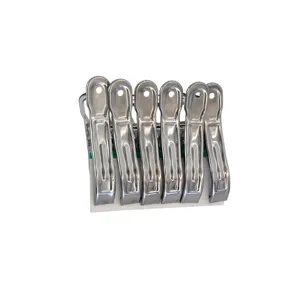 Set 6 Cleme Metalice pentru Prindere și Fixare Haine, Clips Multifuncțional pentru Organizare și Uscare Rufelor