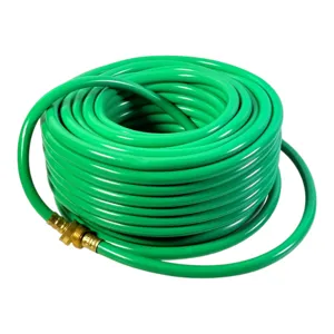Furtun de grădină din PVC verde 1/2 inch lungime 30 m cu racorduri metalice pentru alimentare apă