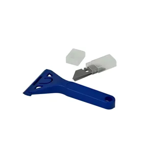 Racletă cu Mâner Ergonomic din Plastic, Lame de Ras Interșchimbabile din Oțel, Set cu Rezerve, Ideală pentru Curățarea Sticlei, Gresiei și Suprafețelor Dure