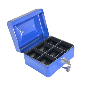 Cutie de bani cu cheie 150 × 120 × 80 mm, casetă metalică pentru depozitare numerar și valori