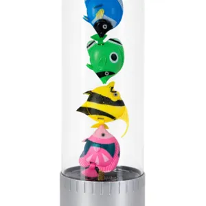 Lampa ambientala decorativa cu apa si pesti colorati, iluminare decorativa pentru birou sau camera, inaltime 27 cm