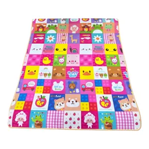 COVOR COPII EDUCATIV CU MODELE ANIMALE SI FIGURI COLORATE 150×180×0.8 CM PENTRU JOACA, ACTIVITATI SI CAMERA COPIILOR