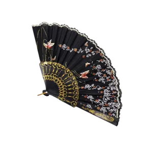 Evantai Pliabil Decorativ cu Model Floral, Lungime 27 cm, Accesoriu Elegant pentru Răcorire și Evenimente