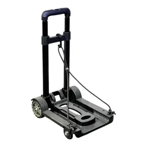 Cărucior pliabil pentru transport bagaje și cumpărături, platformă compactă, mâner telescopic, roți rezistente, design pliabil