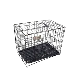Cușcă pentru Câini 43 × 32 × 40 cm cu Cadru Metalic, Ușă cu Închidere și Tavă Detașabilă
