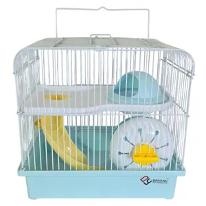 Cușcă pentru Hamster cu Accesorii Incluse – Colivie Metalică cu Etaj, Roată de Alergare, Tunel și Tavă Detasabilă pentru Rozătoare