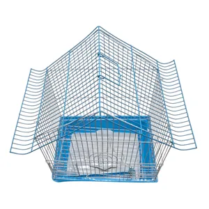 Colivie pentru Păsări din Metal, cu Acoperiș în Două Ape și Bază din Plastic, 30 x 23 x 38 cm