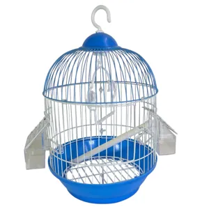 Cușcă pentru Păsări cu Grilaj Metalic și Tavă Detasabilă – Colivie pentru Papagali, Perusi și Păsări de Talie Mică, Cu Bare Metalice și Sistem de Curățare Ușoară