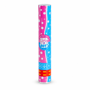 Tun Confetty Party 40CM/M15G pentru Evenimente și Petreceri, Tub cu Confetti Gender Reveal Tip Girl or Boy, Efect Spectaculos pentru Baby Shower, Aniversări și Momente Speciale