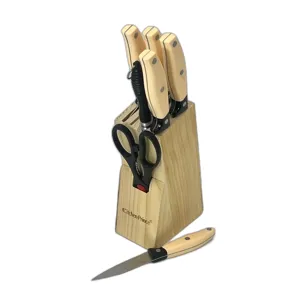 Set Cutite Kitchen Prince cu Suport Lemn – Cutite Inox Rezistente, Manere Ergonomice, Organizare Practica