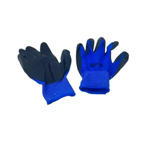 Mănuși de protecție industriale, material textil albastru, palmă cauciucată – mărime universală, unisex