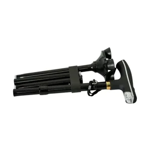 Baston Pliabil din Aluminiu, Mâner Ergonomic, Lumină LED, Suport Stabil Antiderapant, Înălțime Reglabilă, Portabil, Practic și Sigur, Ideal pentru Persoane în Vârstă, Călătorii, Suport Mobilitate