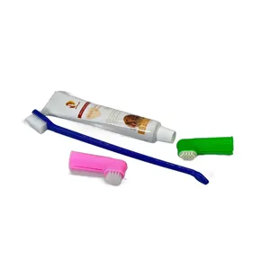 Set Igienă Dentară pentru Câini, cu Pastă de Dinți Inclusă și 3 Periuțe, Ideal pentru Îngrijire Zilnică