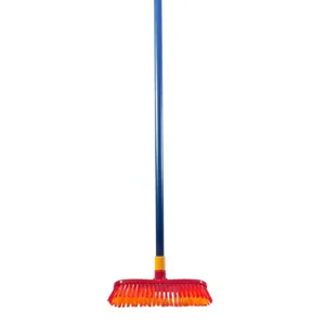 Mătură cu coadă lungă, perii din plastic, design bicolor, pentru curățenie interioară