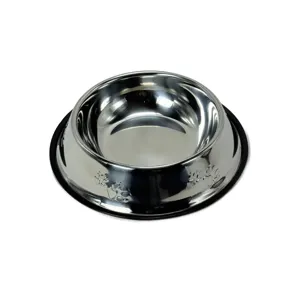 Bol pentru Câini și Pisici, Diametru 30 cm – Inox, Bază Antiderapantă, Ideal pentru Apă sau Hrană