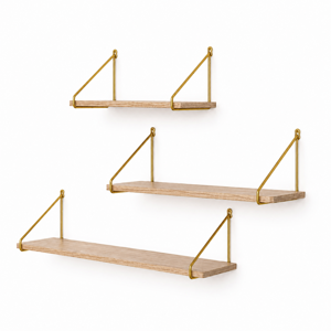 Set 3 Rafturi de Perete Decorative, Organizare și Depozitare pentru Casă, Dimensiuni Diferite 43/33x12 cm și 23x15 cm