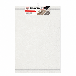 Suport Farfurii Tip Placemat 30 x 45 cm, Model Texturat Alb, Protecție pentru Masă și Decor Elegant