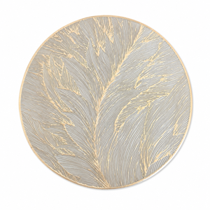 Suport Rotund pentru Farfurii 38 cm, Placemat Decorativ cu Model Frunze, Protecție pentru Masă și Decor Elegant