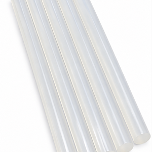 Set 5 Batoane de Silicon Transparent pentru Pistol de Lipit la Cald, 18 x 1,1 cm, Adeziv Termofuzibil pentru Reparații și Lucrări