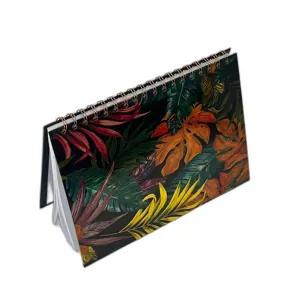 Carnet de Birou cu Spirala, Format Peisaj, Copertă Cartonată cu Design Tropical, Ideal pentru Notițe și Organizare