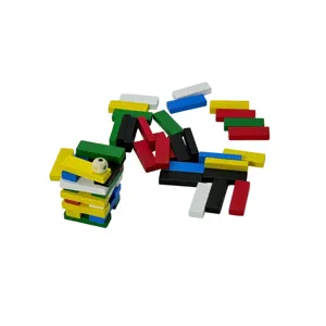 Joc de Îndemânare Tip Jenga cu Piese Colorate din Plastic – Ideal pentru Familie, Copii și Petreceri, 54 Piese