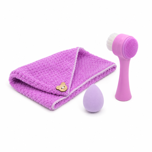Set SPA pentru Îngrijire Facială, Prosop Moale, Burete pentru Machiaj și Perie de Curățare a Tenului