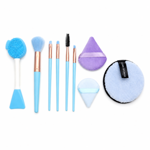 Set pentru Machiaj cu Pensule, Bureți și Accesorii Cosmetice, Kit Complet pentru Aplicarea Fondului de Ten, Pudrei, Fardului și Conturului