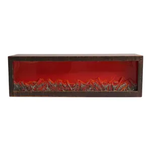 Decor semineu LED 97,5 x 12 x 27,8 cm, efect flacără, design decorativ pentru interior