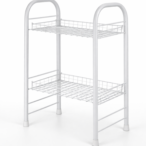 Raft metalic organizator 42 × 37 × 27 cm, etajeră metalică pentru depozitare baie, bucătărie sau birou