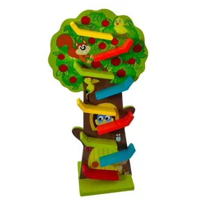 Jucărie din Lemn Tip Pom cu Rampă de Bile – Joc Educativ pentru Copii, Design Ergonomic