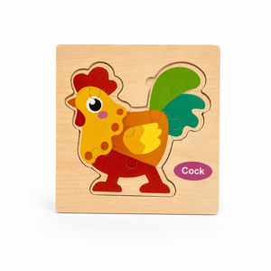 Puzzle din Lemn 15 x 15 x 0.4 cm, Joc Educativ de Îndemânare și Dezvoltare a Gândirii Logice pentru Copii