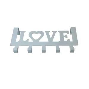 Agățătoare Metalică pentru Ușă „LOVE” – 5 Cârlige, Fără Găurire, Disponibil în mai multe culori