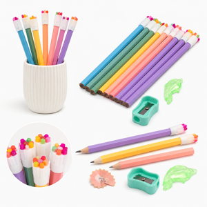 Set Creioane cu Ascuțitoare și Radieră – Kit Complet pentru Școală, Birou și Desen