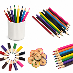 Set 12 Creioane Colorate din Lemn pentru Desen, Colorat și Școală